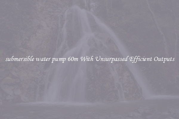 submersible water pump 60m With Unsurpassed Efficient Outputs