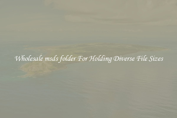 Wholesale msds folder For Holding Diverse File Sizes