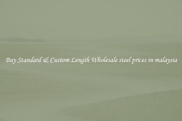 Buy Standard & Custom Length Wholesale steel prices in malaysia
