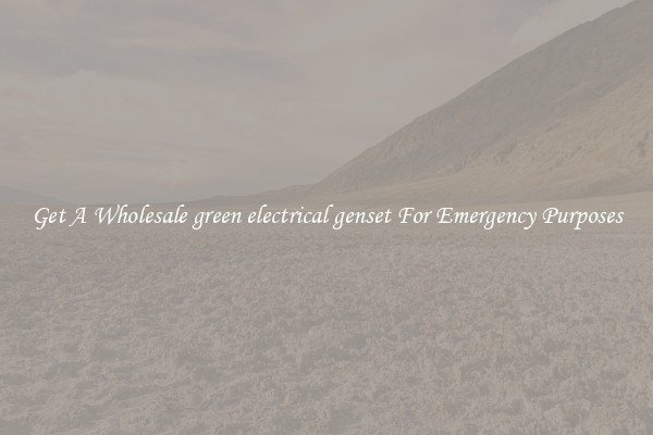 Get A Wholesale green electrical genset For Emergency Purposes